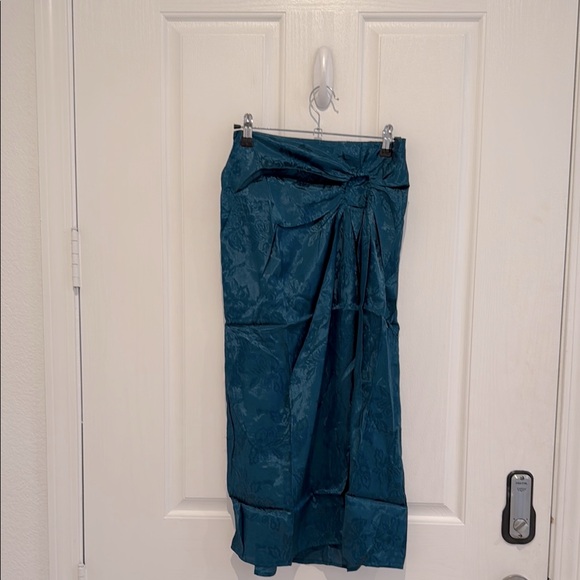 Band of the free CELENE DEEP TEAL LAYERED MIDI SKIRT - Picture 7 of 10